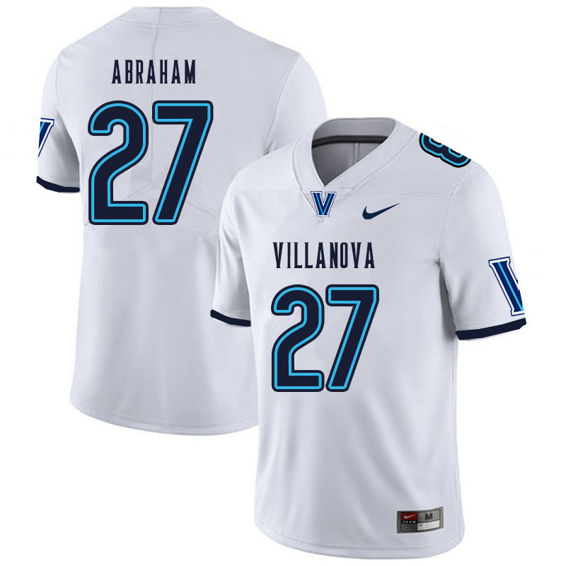 Men #27 Danny Abraham Villanova Wildcats College Football Jerseys Sale-White